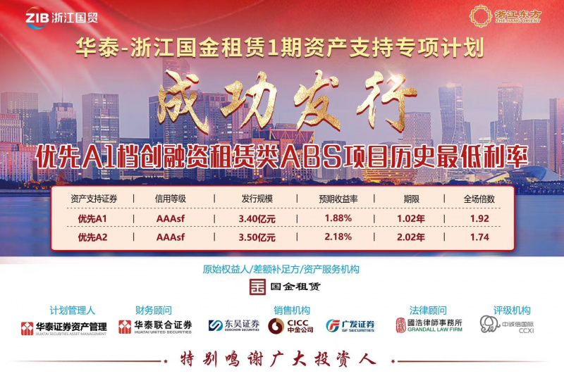 創同類產品歷史新低！浙江東方旗下國金租賃ABS成功發行.jpg